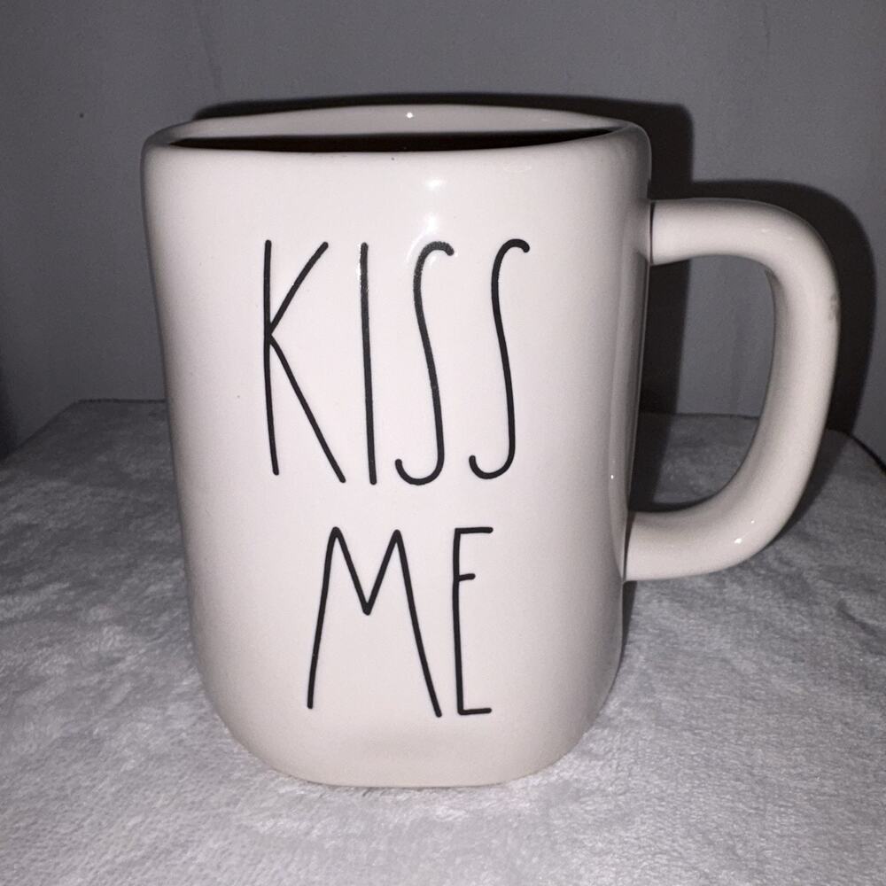 Rae Dunn Artisan Collection by Magenta "KISS ME" Mug Husband Wife Couple Love